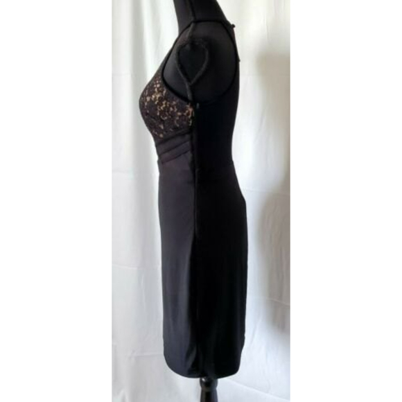 Morgan & Co. Cocktail Dress Black with lace boddess Sheer Back/Sides Sz 7/8 EUC - Picture 3 of 7
